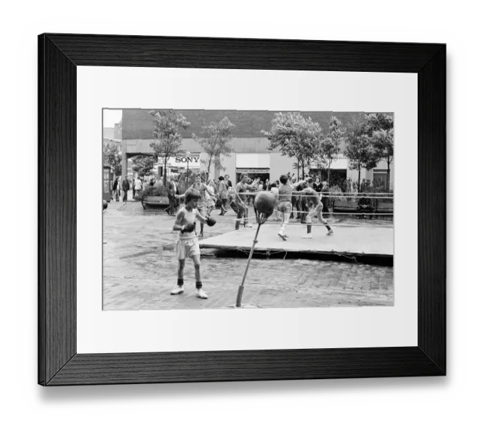 Framed Print : Boxing Club Display, Teesside, 1976
