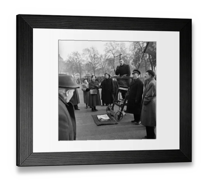 Framed Print : Salvation Army at Speakers Corner, Hyde Park. 1st March 1955