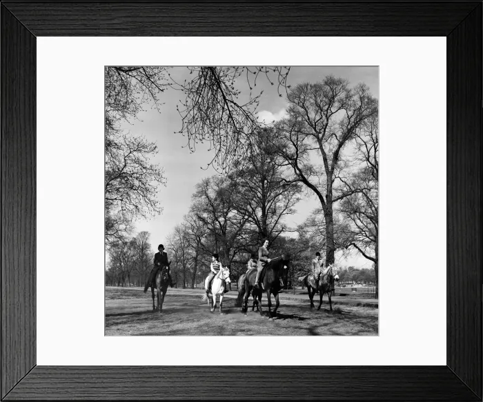 Framed Print : Horse riding on Rotten Row, Hyde Park, London. 22nd April 1954 Framed Print : Horse riding on Rotten Row, Hyde Park, London. 22nd April 1954