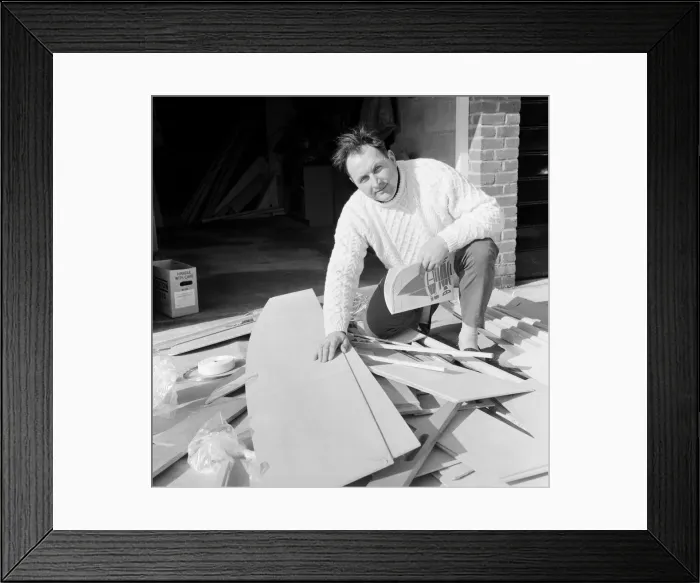 Framed Print : Mr Larry Cooper has just received a kit of parts to build a Mirror'dinghy Framed Print : Mr Larry Cooper has just received a kit of parts to build a Mirror'dinghy