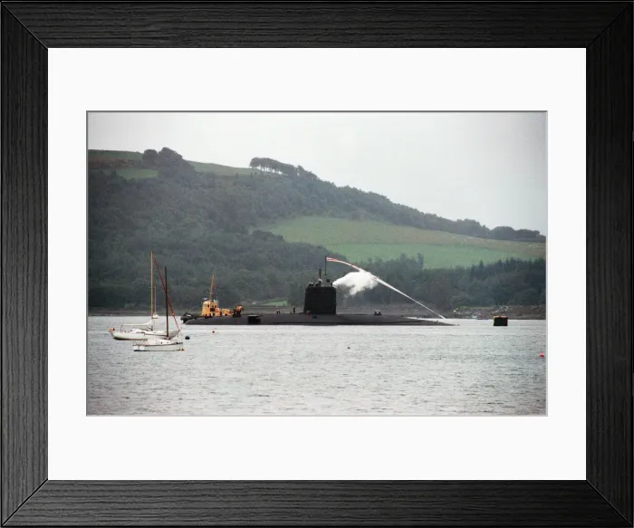 Framed Print : The Churchill class nuclear submarine HMS Conqueror leaves Her Majestys Naval Base Framed Print : The Churchill class nuclear submarine HMS Conqueror leaves Her Majestys Naval Base
