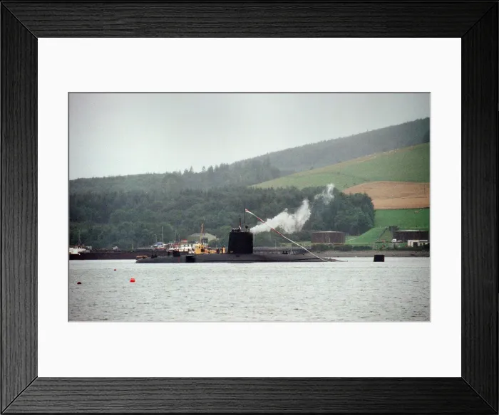 Framed Print : The Churchill class nuclear submarine HMS Conqueror leaves Her Majestys Naval Base Framed Print : The Churchill class nuclear submarine HMS Conqueror leaves Her Majestys Naval Base