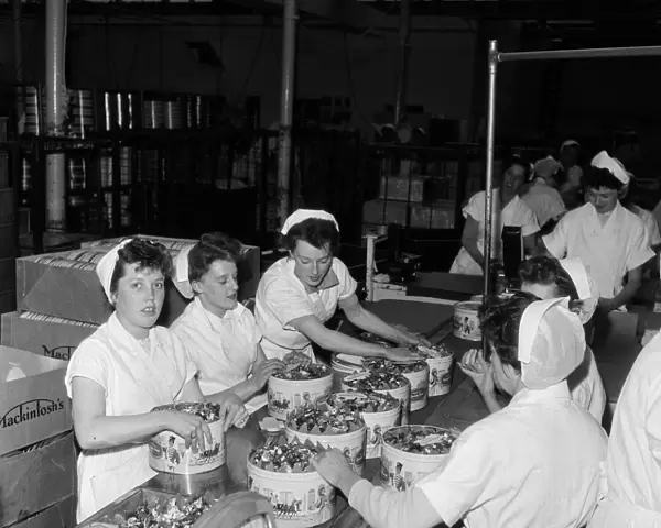 A group of female workers at John Mackintosh sweet factory. Halifax in West Yorkshire