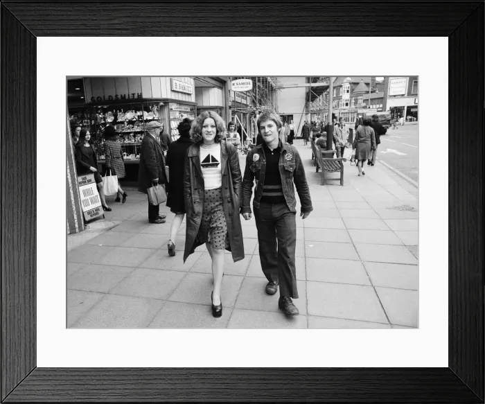 Framed Print : Football supporters on their way to a match. October 1972 Framed Print : Football supporters on their way to a match. October 1972