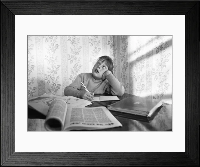 Framed Print : Lesley Brare seen here doing her homework. 22nd October 1963 Framed Print : Lesley Brare seen here doing her homework. 22nd October 1963