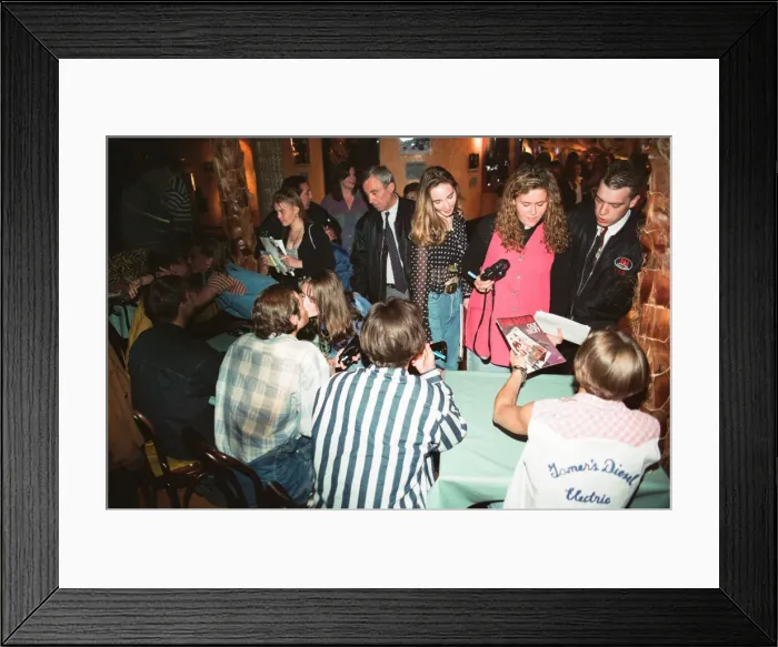 Framed Print : Photo shows boy band Take That at their book signing for Our Story Framed Print : Photo shows boy band Take That at their book signing for Our Story