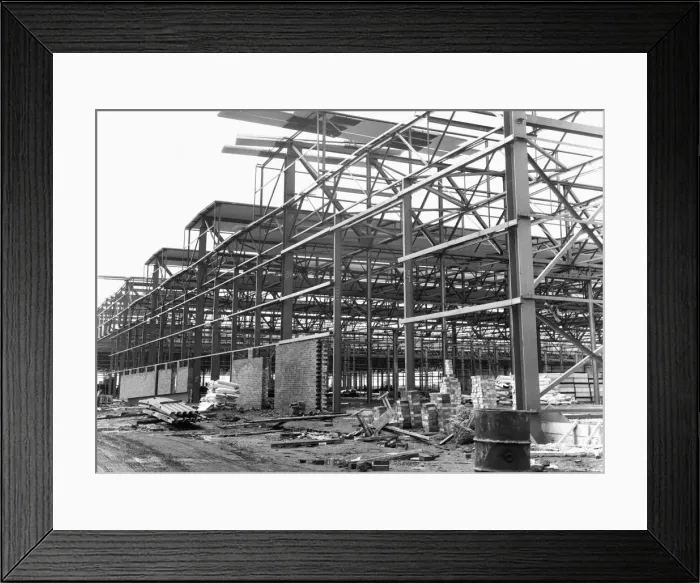 Framed Print : Standard Triumph Paint & Trim Shop, under construction at assembly facility in Speke Framed Print : Standard Triumph Paint & Trim Shop, under construction at assembly facility in Speke
