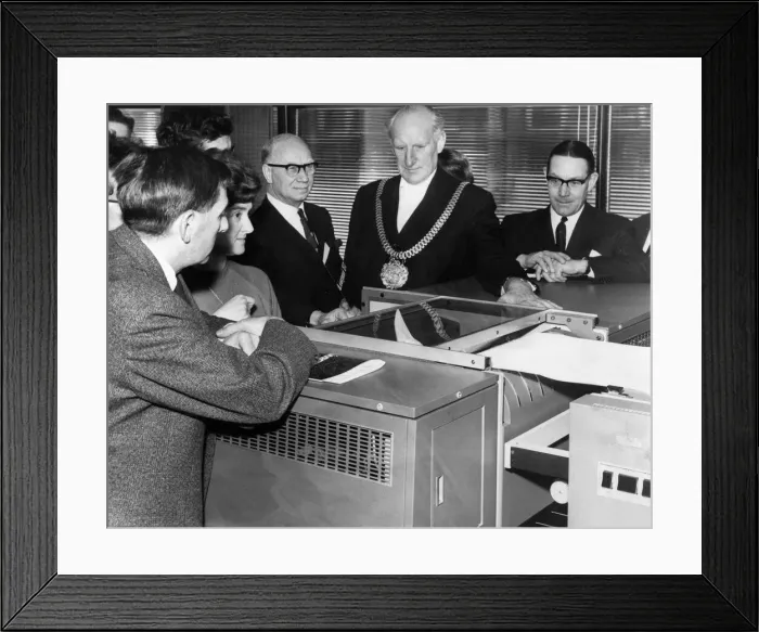 Framed Print : Liverpool Corporations new assistant, a three hundred thousand computer Framed Print : Liverpool Corporations new assistant, a three hundred thousand computer