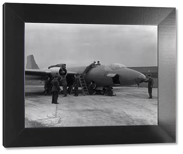 A English Electric Canberra is given a inspection in preparation for Battle of Britain at