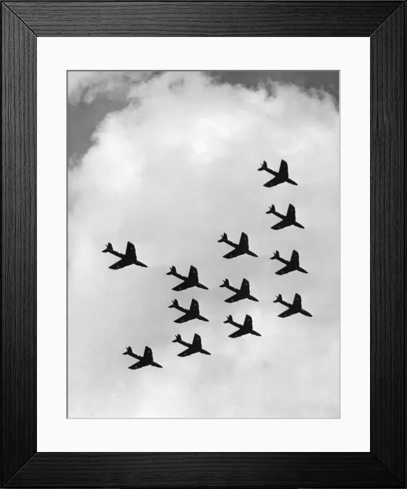 Framed Print : Hawker Hunters of 92 Squadron better known as the RAF display team Framed Print : Hawker Hunters of 92 Squadron better known as the RAF display team