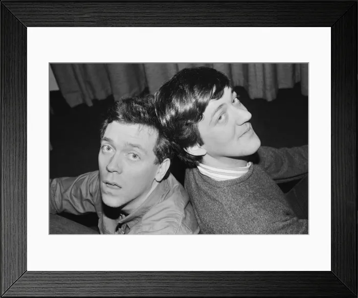 Framed Print : Picture shows Huge Laurie (left) and Stephen Fry (right Framed Print : Picture shows Huge Laurie (left) and Stephen Fry (right