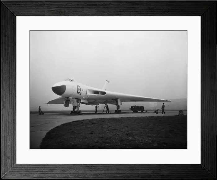 Framed Print : Vulcans of the 617 Dambusters'squadron at RAF Scampton leave for a Framed Print : Vulcans of the 617 Dambusters'squadron at RAF Scampton leave for a