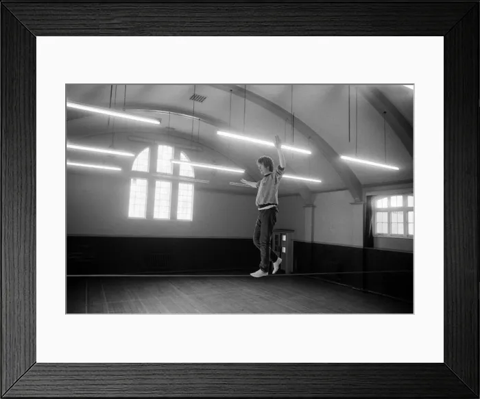 Framed Print : Actor Michael Crawford works out on the high wire. 8th April 1981