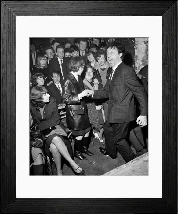 Framed Print : Comedian Ken Dodd was made the first honorary life member of Liverpool Cavern Club
