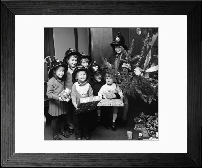 Framed Print : Seal Sands fire station childrens party. 1972 Framed Print : Seal Sands fire station childrens party. 1972
