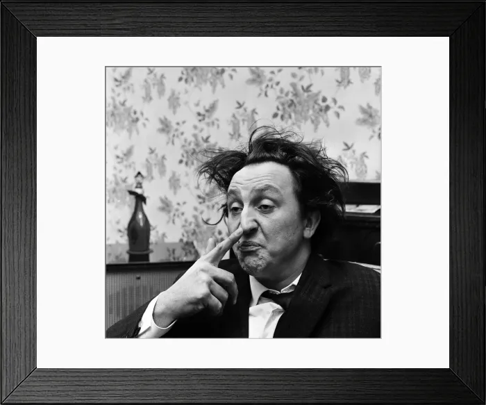 Framed Print : Comedian Ken Dodd, photographed at home for a Donald Zec feature. 7th October 1963 Framed Print : Comedian Ken Dodd, photographed at home for a Donald Zec feature. 7th October 1963