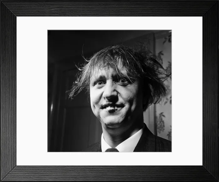 Framed Print : Comedian Ken Dodd, photographed at home for a Donald Zec feature. 7th October 1963 Framed Print : Comedian Ken Dodd, photographed at home for a Donald Zec feature. 7th October 1963