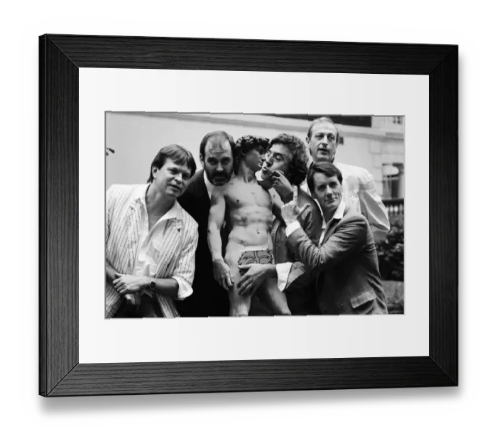 Framed Print : The Monty Python team (minus Eric Idle) back together again to promote the release of Framed Print : The Monty Python team (minus Eric Idle) back together again to promote the release of