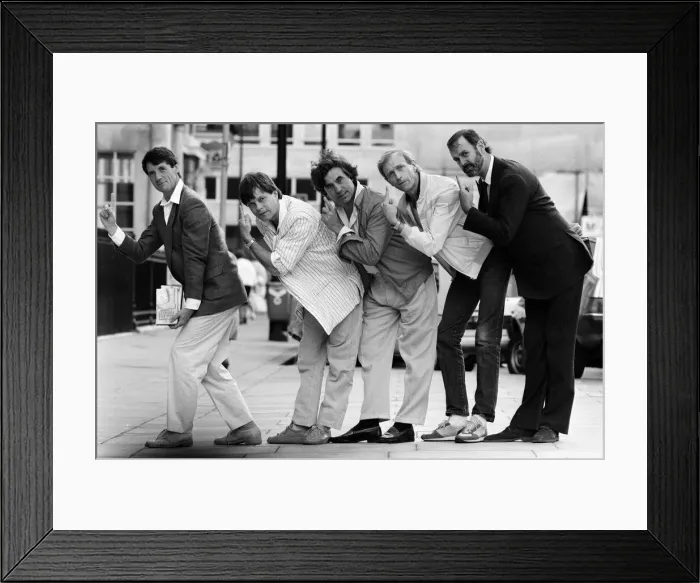 Framed Print : The Monty Python team (minus Eric Idle) back together again to promote the release of Framed Print : The Monty Python team (minus Eric Idle) back together again to promote the release of