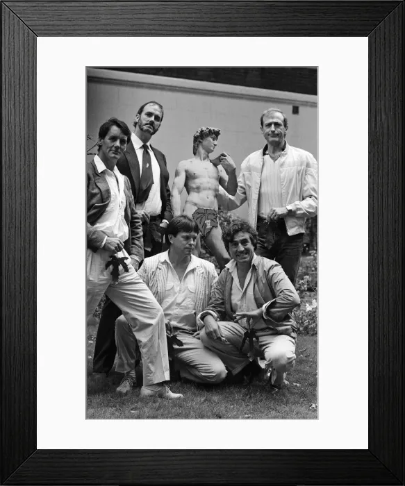 Framed Print : The Monty Python team (minus Eric Idle) back together again to promote the release of Framed Print : The Monty Python team (minus Eric Idle) back together again to promote the release of