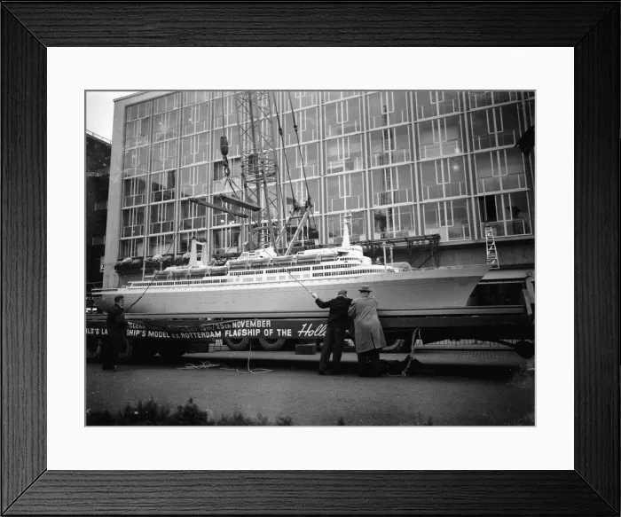 Framed Print : Model of the Holland - America Line ship SS Rotterdam, the worlds largest model boat seen Framed Print : Model of the Holland - America Line ship SS Rotterdam, the worlds largest model boat seen