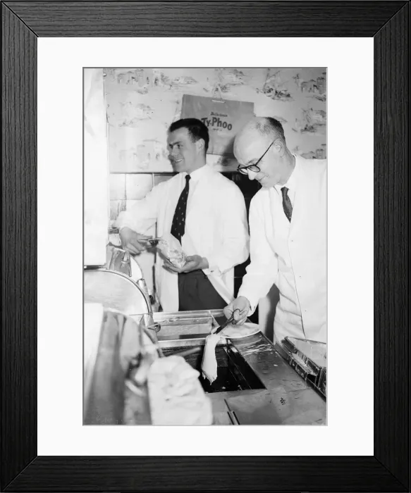 Framed Print : Coventry Fish and Chip men. Circa November 1967 Framed Print : Coventry Fish and Chip men. Circa November 1967
