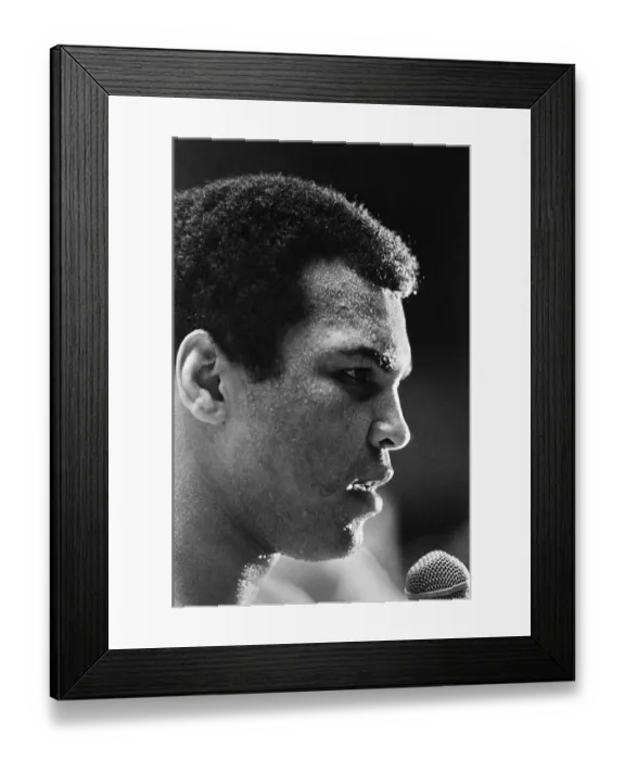 Framed Print : Muhammad Ali speaking at his training camp in Deer Lake Pennsylvania Framed Print : Muhammad Ali speaking at his training camp in Deer Lake Pennsylvania