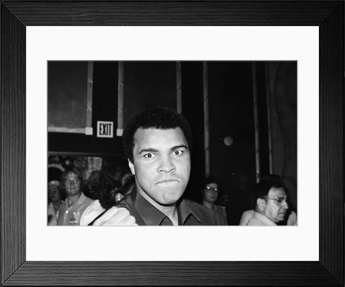 Framed Print : Muhammad Ali at pre fight press conference for his upcoming fight with Larry Holmes Framed Print : Muhammad Ali at pre fight press conference for his upcoming fight with Larry Holmes
