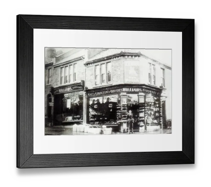 Framed Print : Williams hardware shop, Sandy Park Road, Brislington, Bristol Circa 1920