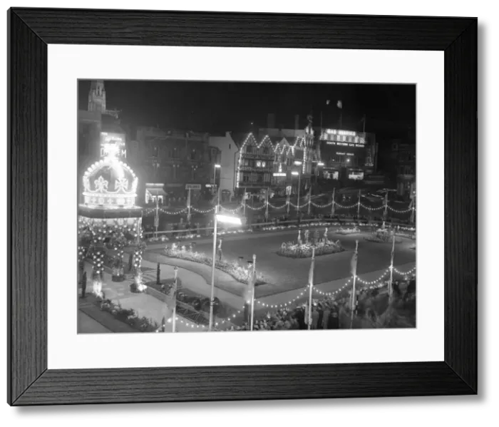 Framed Print : Bristol Coronation Illuminations June 1953 Framed Print : Bristol Coronation Illuminations June 1953
