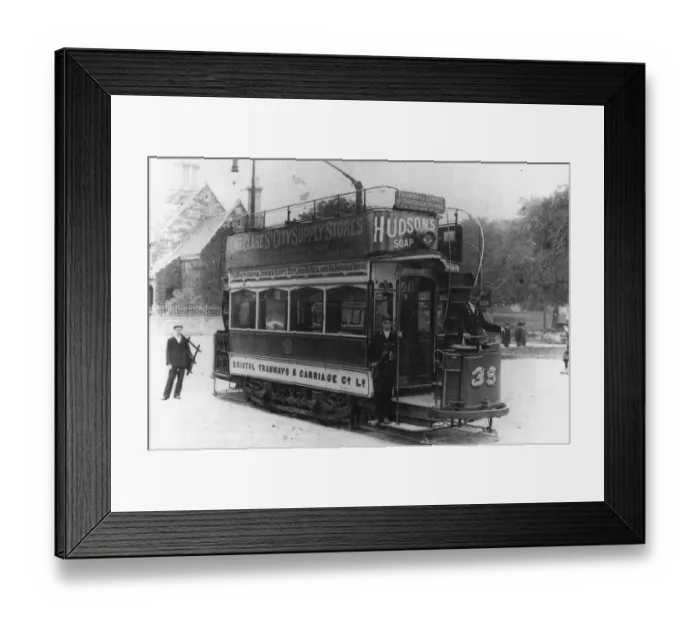 Framed Print : Tram on the Downs, Bristol 1900s Framed Print : Tram on the Downs, Bristol 1900s