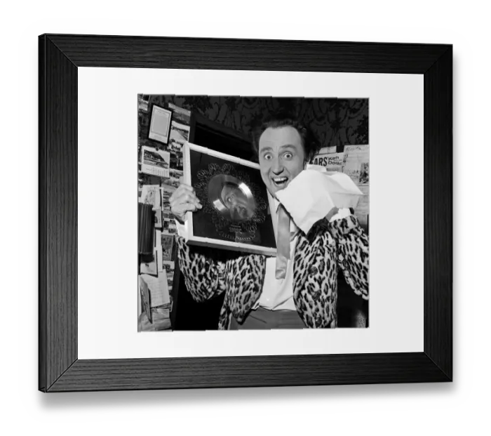 Framed Print : Ken Dodds success with his song Tears is reflected in this silver disc