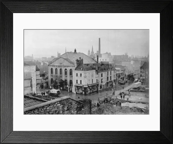 Framed Print : Bristol Post war, 1950 Rebuilding work on Old King Street Framed Print : Bristol Post war, 1950 Rebuilding work on Old King Street