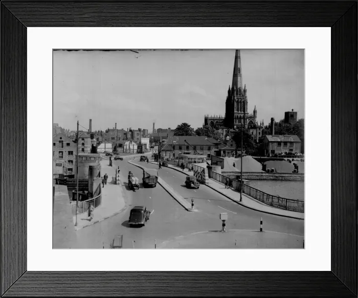 Framed Print : Traffic in Redcliffe - including horse drawn transport - was in the late 1940s Framed Print : Traffic in Redcliffe - including horse drawn transport - was in the late 1940s