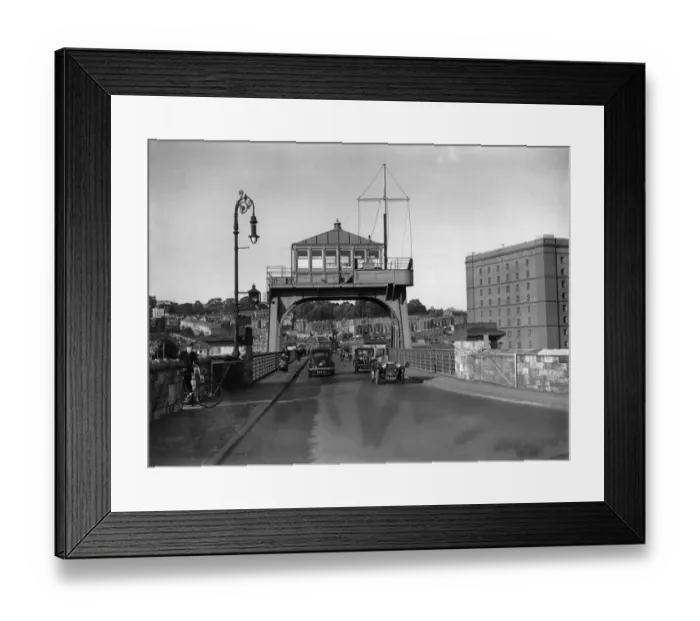 Framed Print : Ashton Swing Bridge, Bristol in its post war hey-day. The upper deck