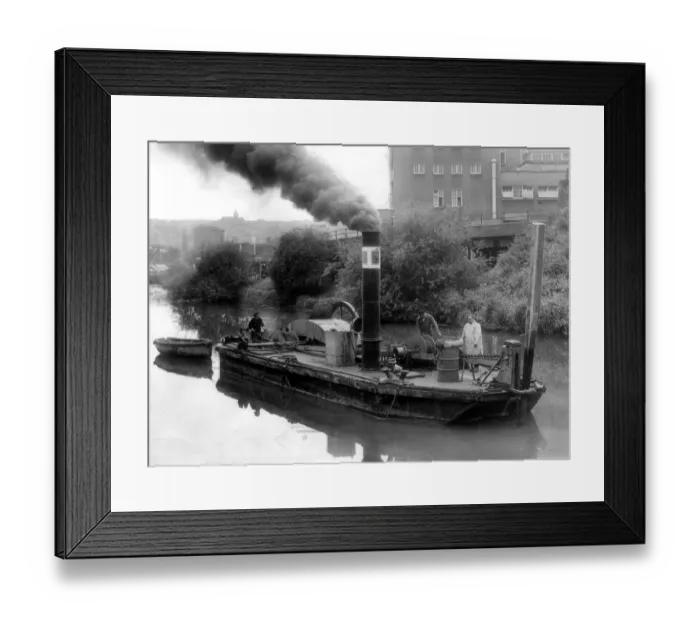 Framed Print : the BD6, a steam operated dredger built in 1843, at work in the 1950s Framed Print : the BD6, a steam operated dredger built in 1843, at work in the 1950s