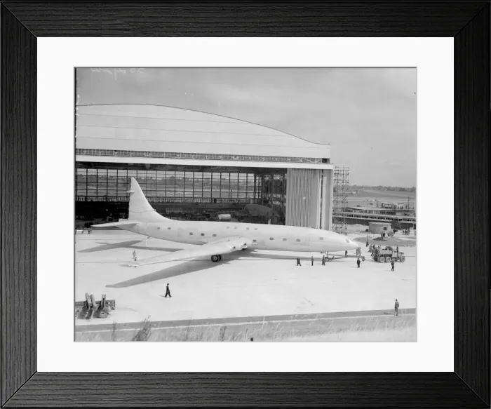 Framed Print : The Bristol Brabazon aeroplane is rolled out of its hangar Framed Print : The Bristol Brabazon aeroplane is rolled out of its hangar