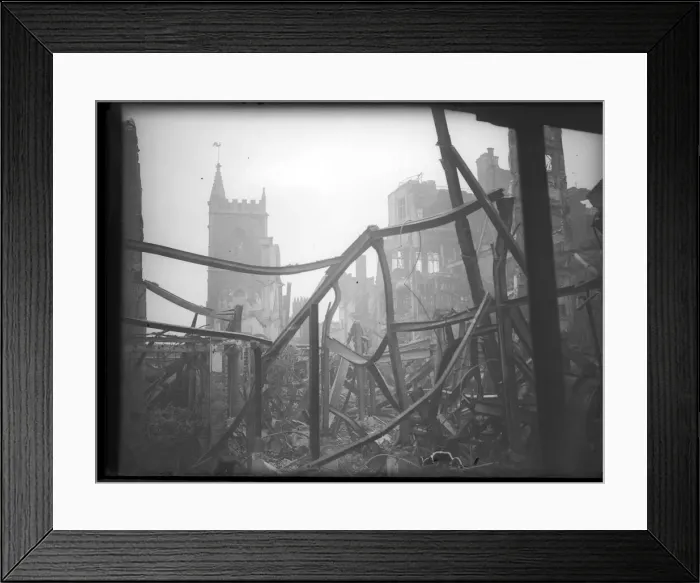 Framed Print : War time pictures of destruction visited on the city of Bristol by German bombers Framed Print : War time pictures of destruction visited on the city of Bristol by German bombers
