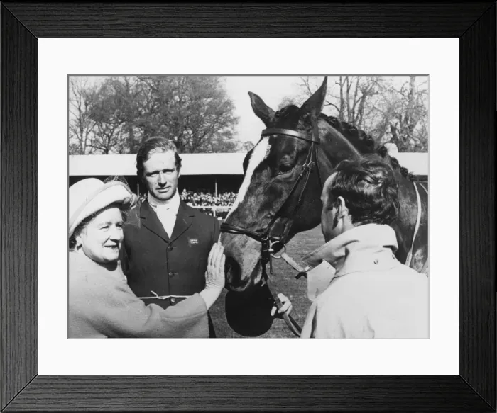 Framed Print : The Queen Mother at Badminton Horse Trials, 1970 with winner Richard Meade Framed Print : The Queen Mother at Badminton Horse Trials, 1970 with winner Richard Meade