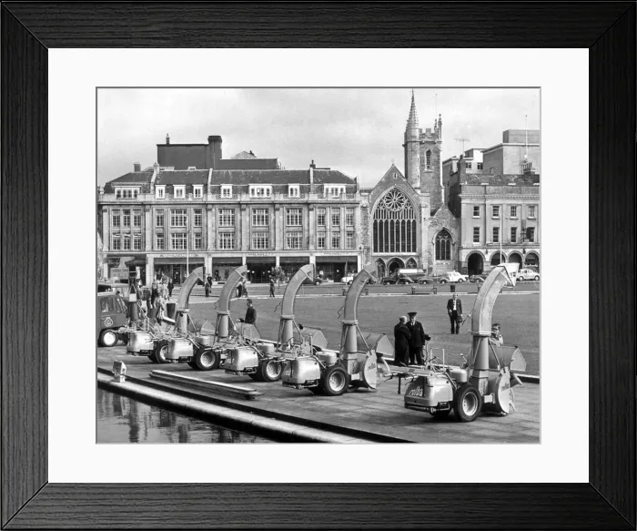 Framed Print : Bristols brand new fleet of snow blower bought after the terrible winter of 1962 Framed Print : Bristols brand new fleet of snow blower bought after the terrible winter of 1962