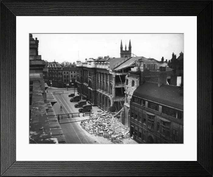 Framed Print : Despite heavy bombing in the city centre the Post Office building remained largely