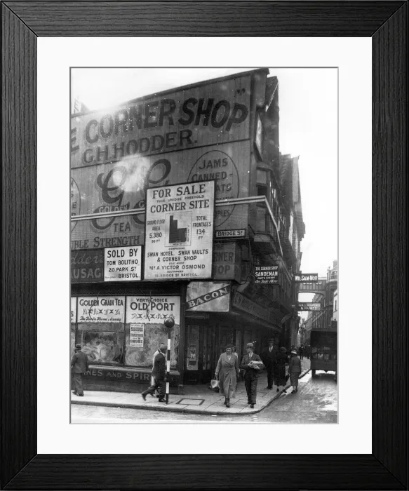 Framed Print : The corner of Bridge Street and Mary-le-Port Street, Bristol Framed Print : The corner of Bridge Street and Mary-le-Port Street, Bristol