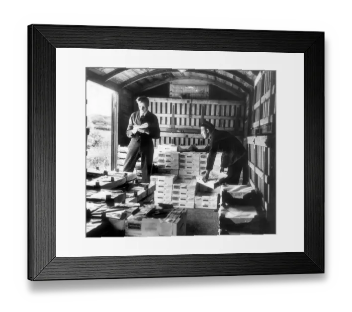 Framed Print : Railway loading fruit on the famous Strawberry Line along the Cheddar Valley in
