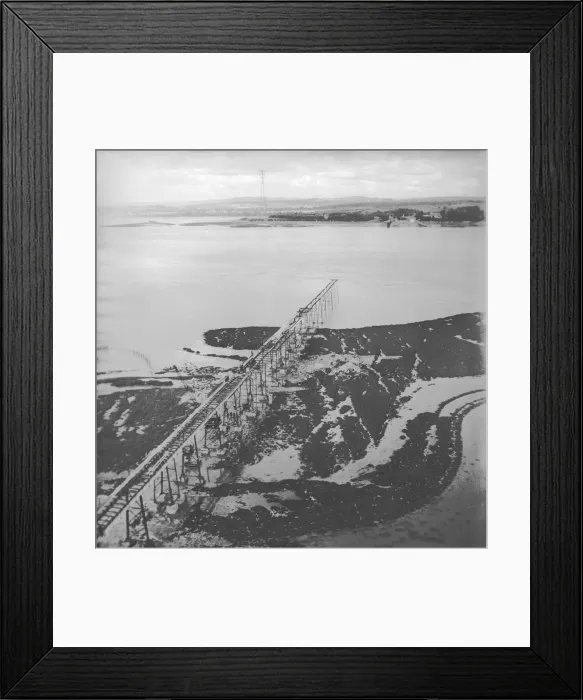 Framed Print : The construction of the first Severn Bridge 1961-1966 opened by Queen Elizabeth 11 in Framed Print : The construction of the first Severn Bridge 1961-1966 opened by Queen Elizabeth 11 in