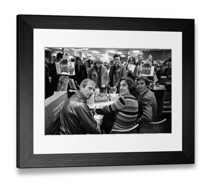 Framed Print : Three of the Monty Python comedy team, Graham Chapman, Terry Jones and Michael Palin