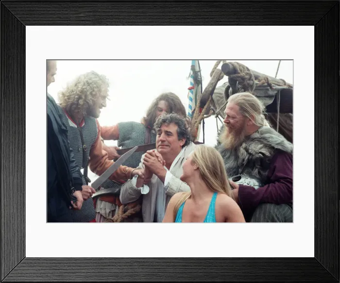 Framed Print : Terry Jones on location for Erik the Viking. 9th September 1989 Framed Print : Terry Jones on location for Erik the Viking. 9th September 1989