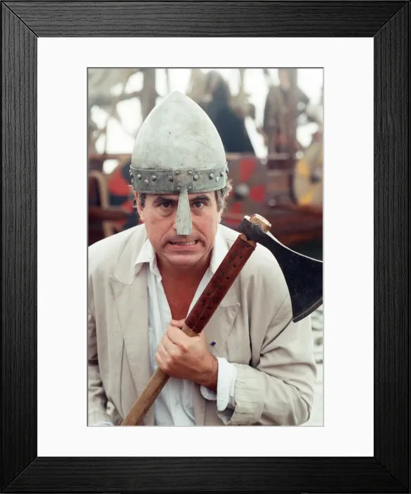 Framed Print : Terry Jones on location for Erik the Viking. 9th September 1989 Framed Print : Terry Jones on location for Erik the Viking. 9th September 1989