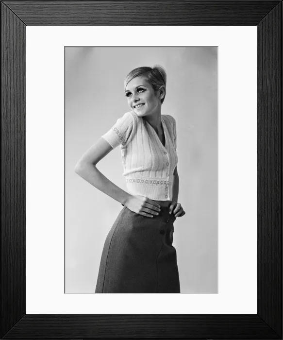 Framed Print : Twiggy - (born Leslie Hornby, and married name Leslie Lawson)