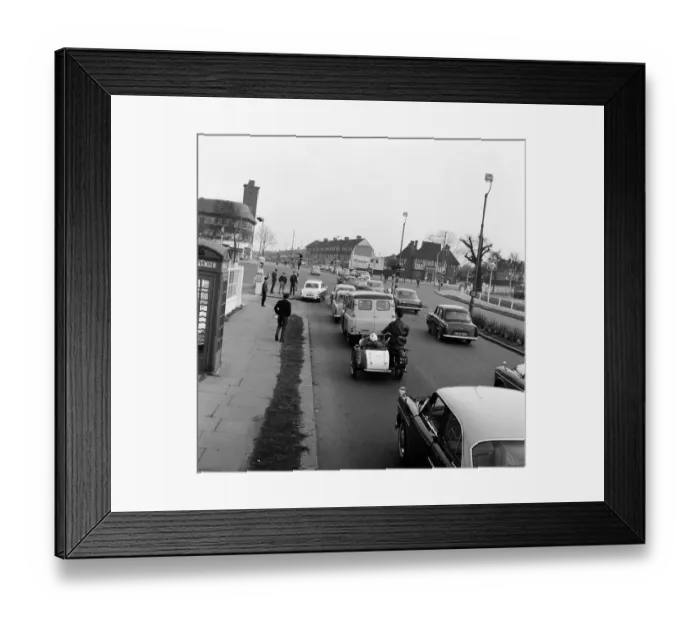 Framed Print : Traffic on the road heading to the south coast. The A20, Dover Folkestone Road