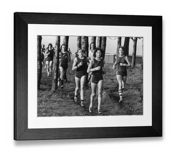 Framed Print : Girls compete in the Langbaurgh schools annual Cross Country championships